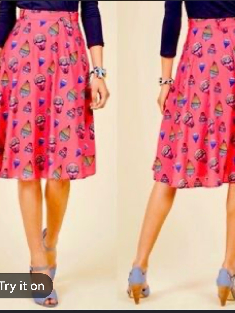 ModCloth Just This Sway Pink‎ Balloon Circle Knee Length Skirt Size Small
